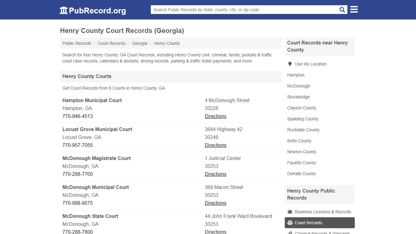 Free Henry County Court Records (Georgia Court Records)